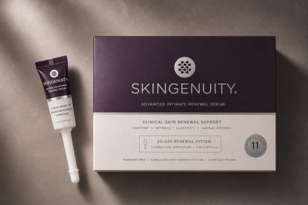 AIRS Advanced Intimate Renewal Serum box with a single-use applicator